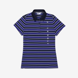 Fila Golf Striped - Naisten Poolopaita - Laivastonsininen | FI-64385